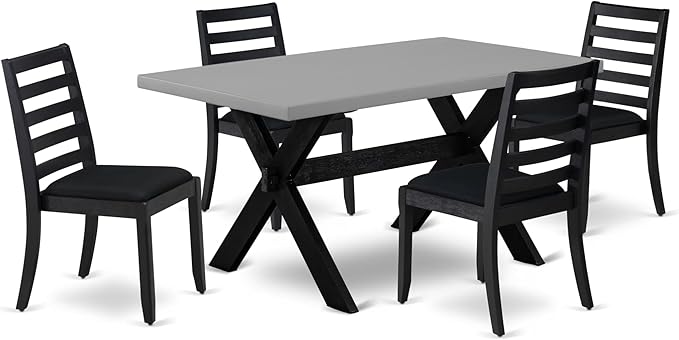 X697DR124-6 6 Piece Dining Set Contains a Rectangle Dining Room Table with X-Legs