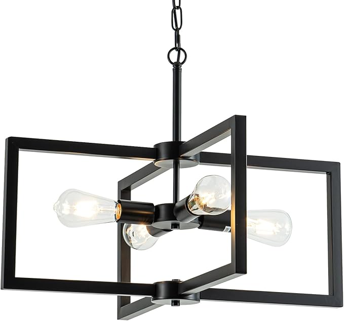 Modern Chandelier, 16.14'' Geometric Industrial Dining Room Chandelier