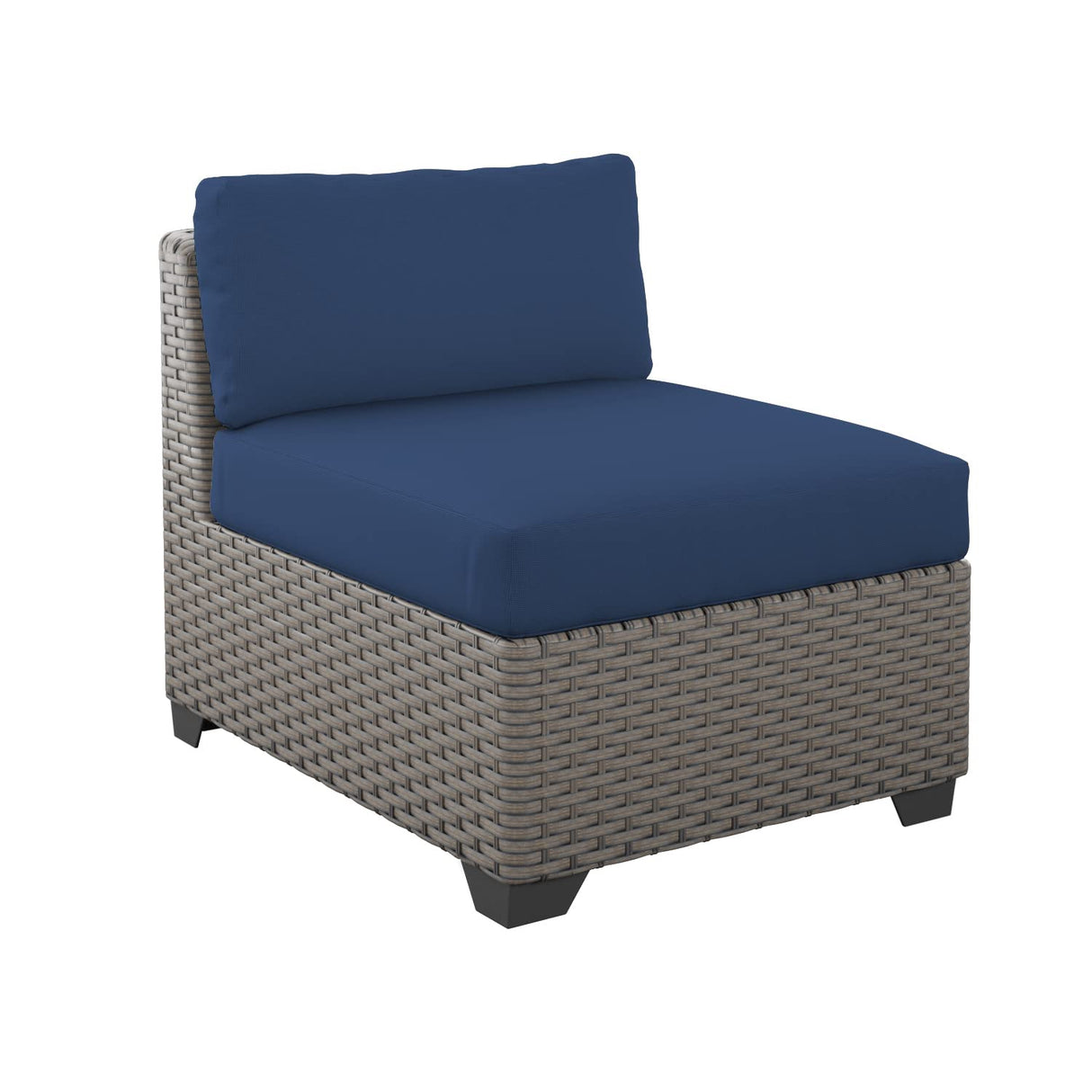 Florence 7 Piece Outdoor Wicker Patio Furniture Set, Navy