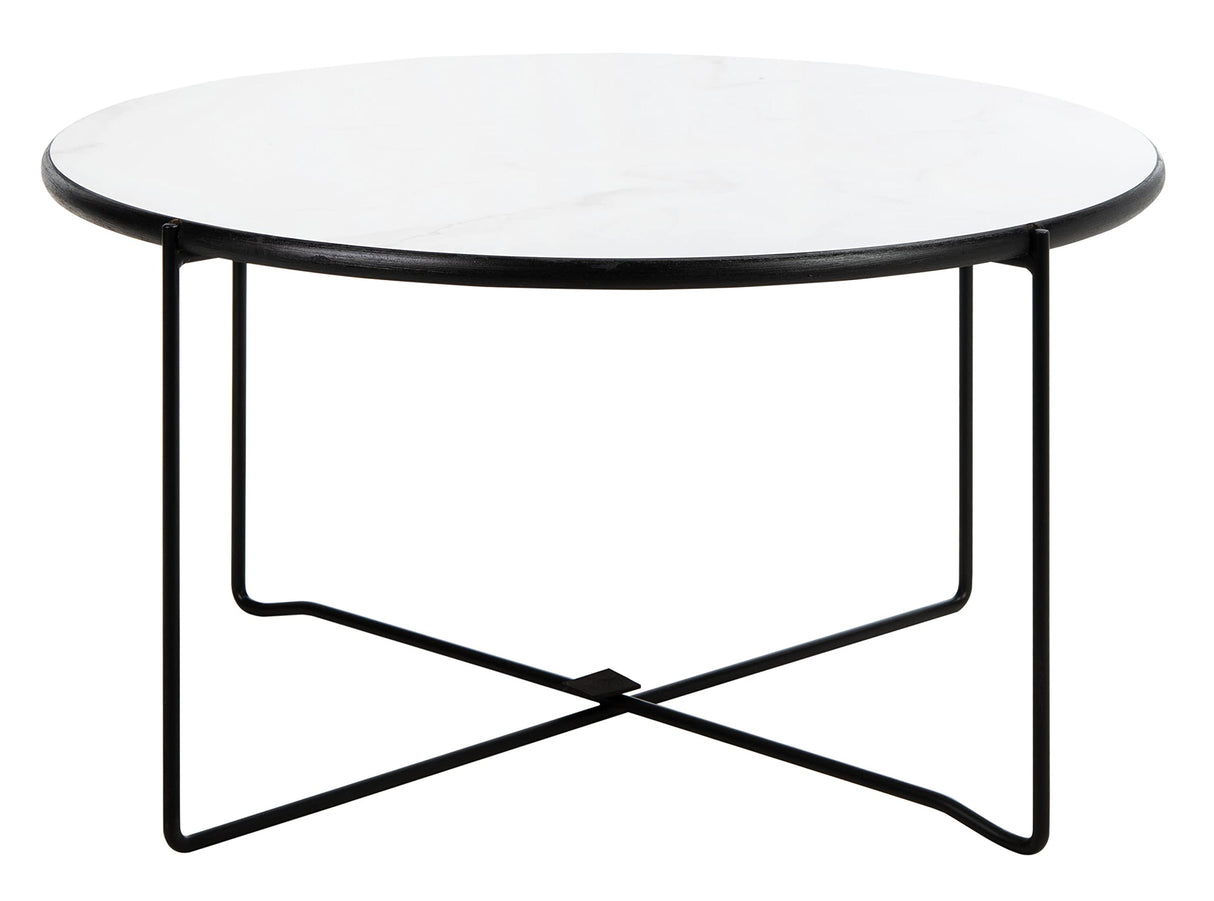 Home Collection Wrena White/Black Round Coffee Table