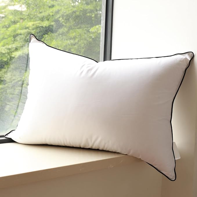 Luxury Hungarian Goose Down Pillow, 750 Fill Power, 460 Thread Count Cotton Blend