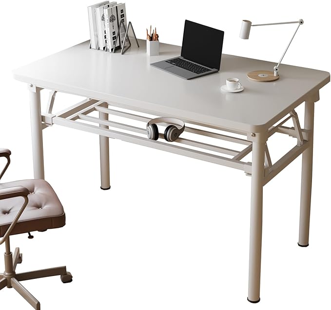 Small Folding Desk No Assembly,39.4 Inch Folding Computer Desk Small Foldable