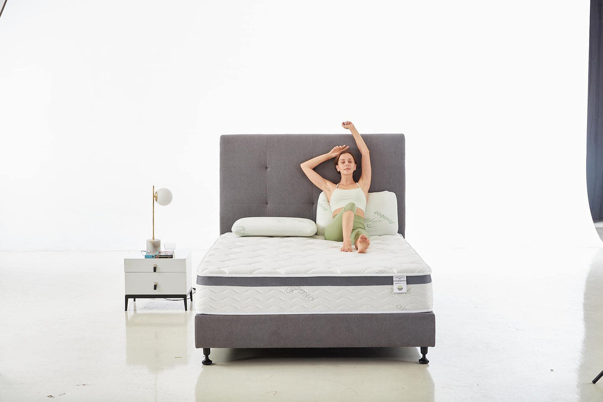 Queen Size Mattress - 10 Inch Cool Memory Foam & Spring Hybrid Mattress