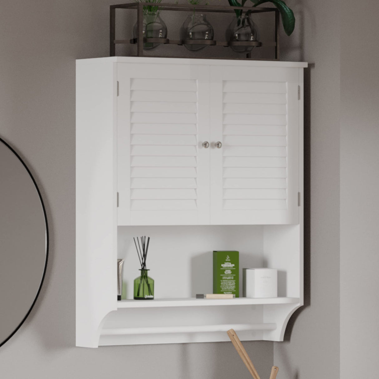 Wall-Mounted Bathroom Organizer - Medicine Cabinet or Over-the-Toilet Storage