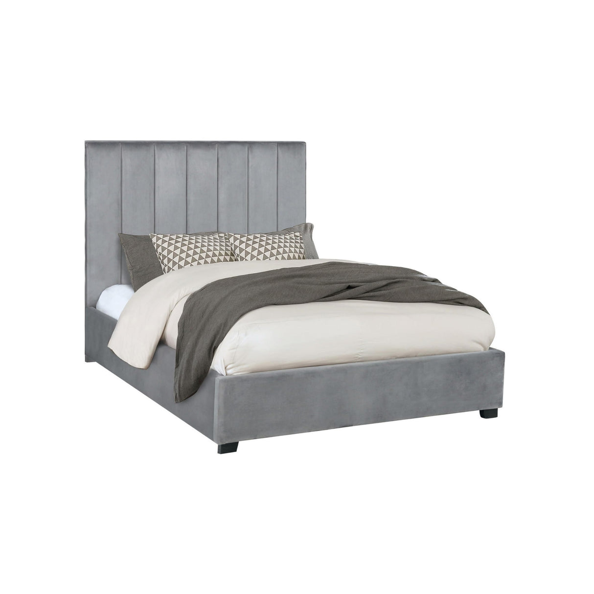 ESA Queen Panel Bed, Vertical Channeled Headboard