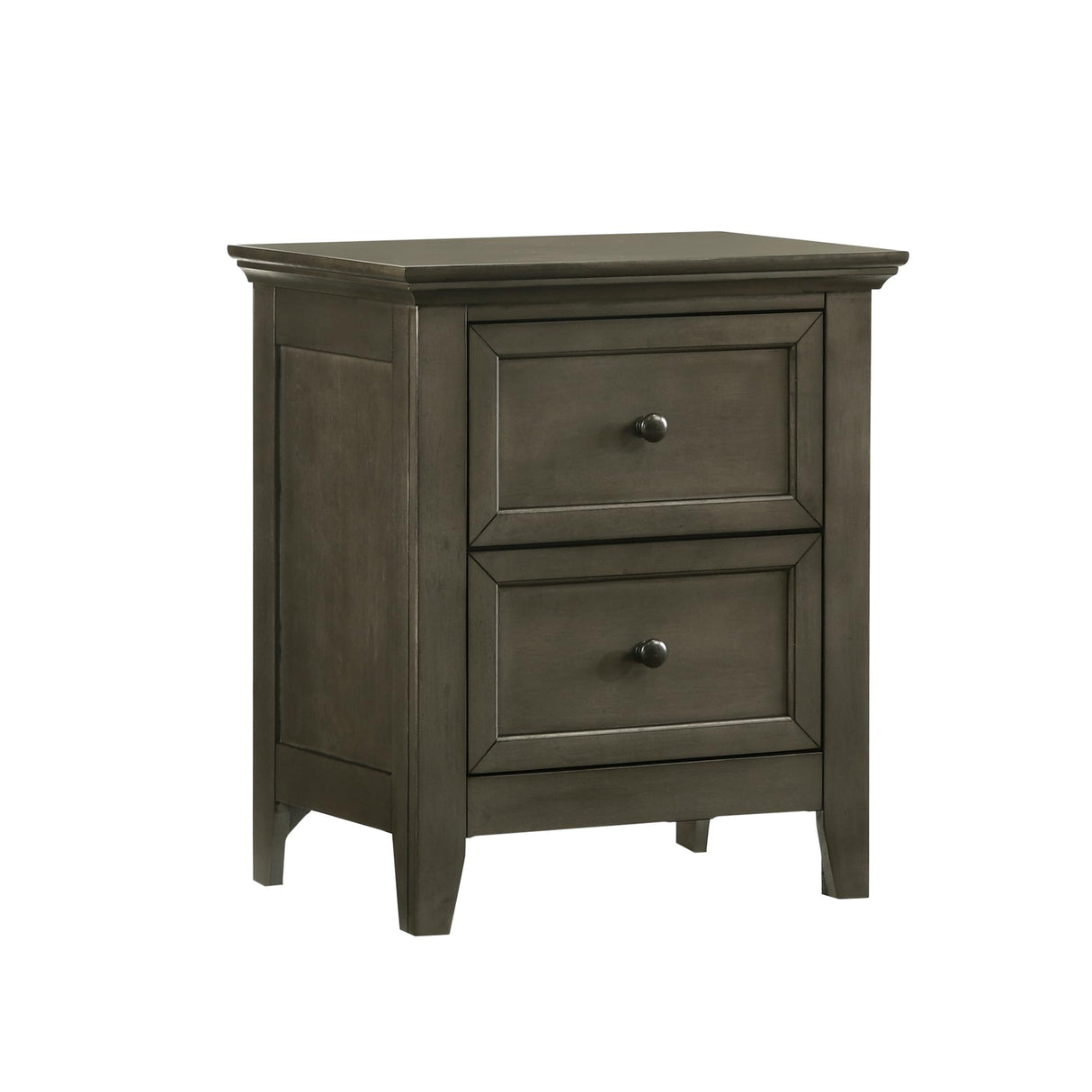 Nightstand, 2 Drawer Bedside Table, Gray