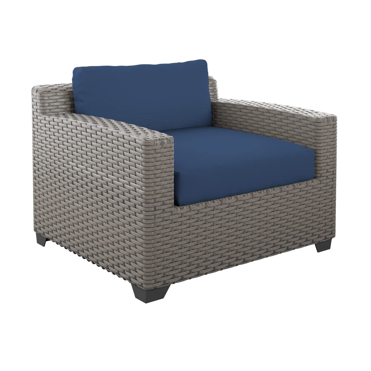 Florence 7 Piece Outdoor Wicker Patio Furniture Set, Navy