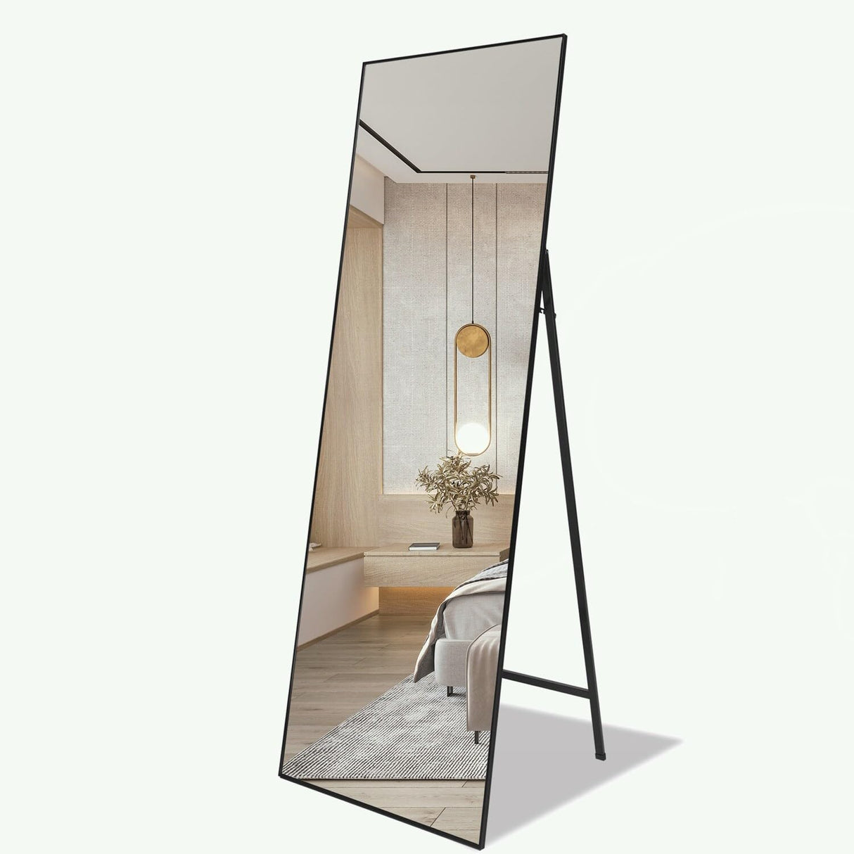 Full Length Mirror Standing Gold Black