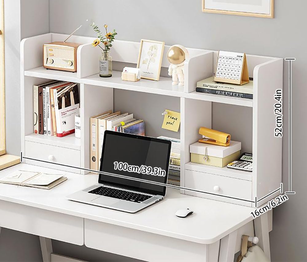 Desk Hutch Organizer,Multipurpose Desktop Hutch Storage Organizer,Desktop Bookshelf