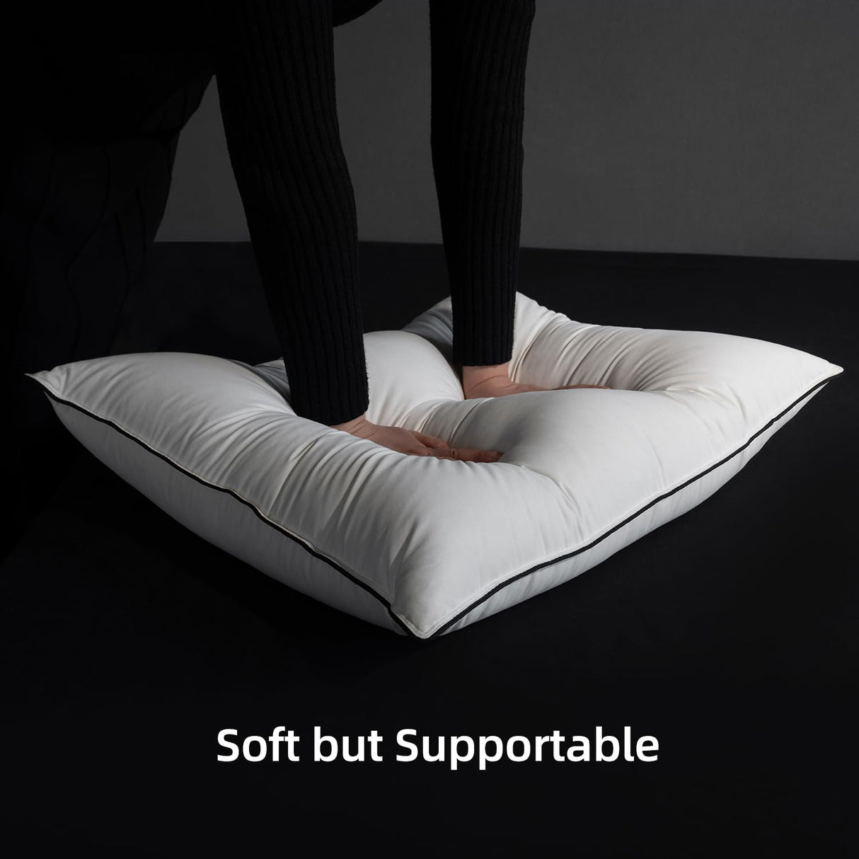 Premium Hungarian Goose Down Pillows Queen Size, Fluffy Bed Pillows for Sleeping