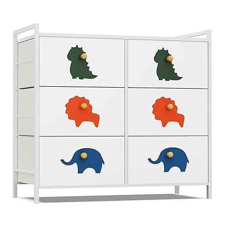 Dresser for Bedroom, Baby Dresser with 8 Fabric Drawers Tall Storage Organizer for Toddler Child