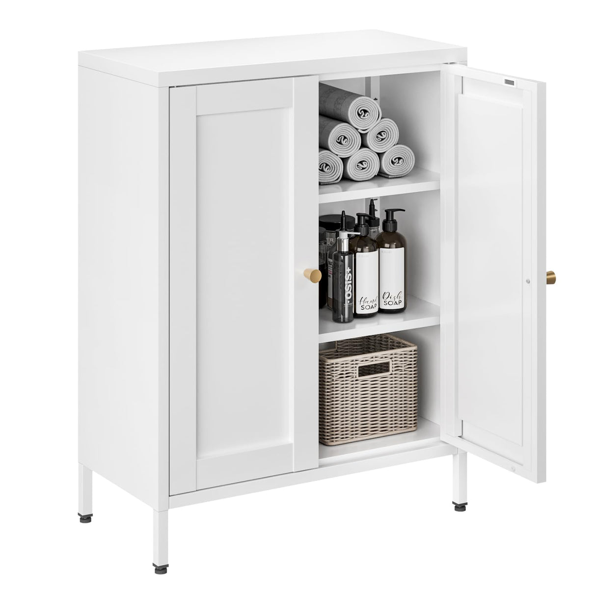 Bathroom Floor Storage Cabinet,Metal Storage Sideboard