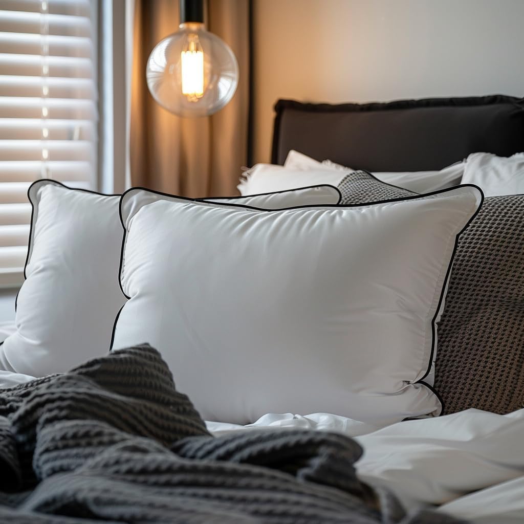 All Hungarian Goose Down Pillows Standard Size, Soft and Support Down Bed Pillow