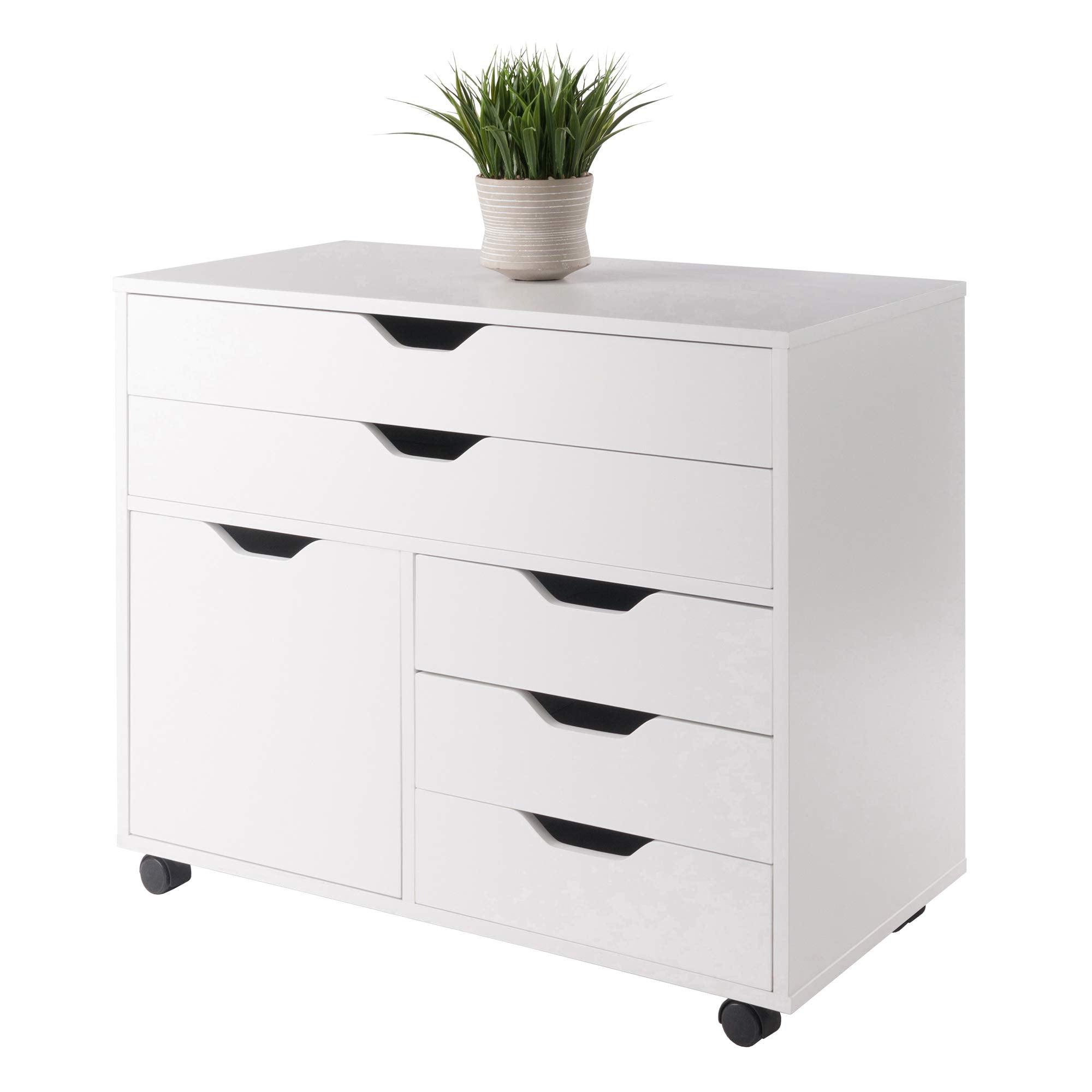 Halifax Storage Mobile Cabinets, 1 Door, 3 Drawers, 2 Wide Drawers, for Home Office