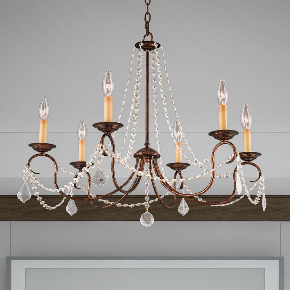 Lighting 6516-71 Pennington 6 Light Chandelier, Hand Applied Venetian Golden Bronze