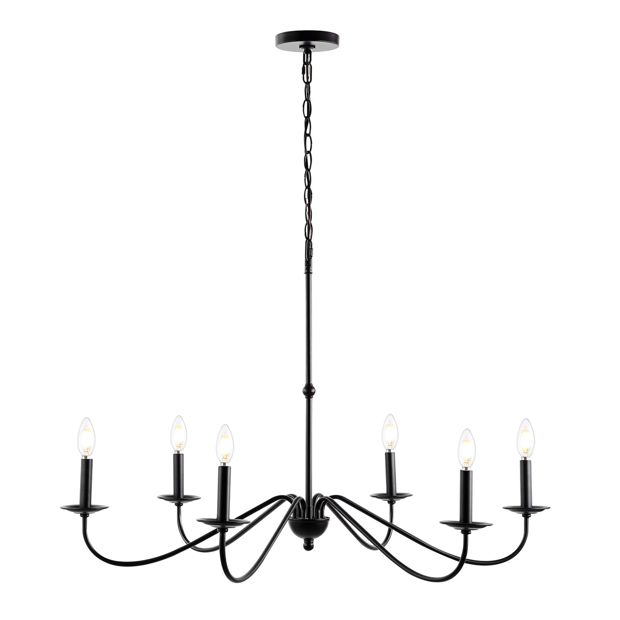 JYL7559A Wicklow 34.75" 6-Light Bohemian Farmhouse Iron LED Chandelier Modern