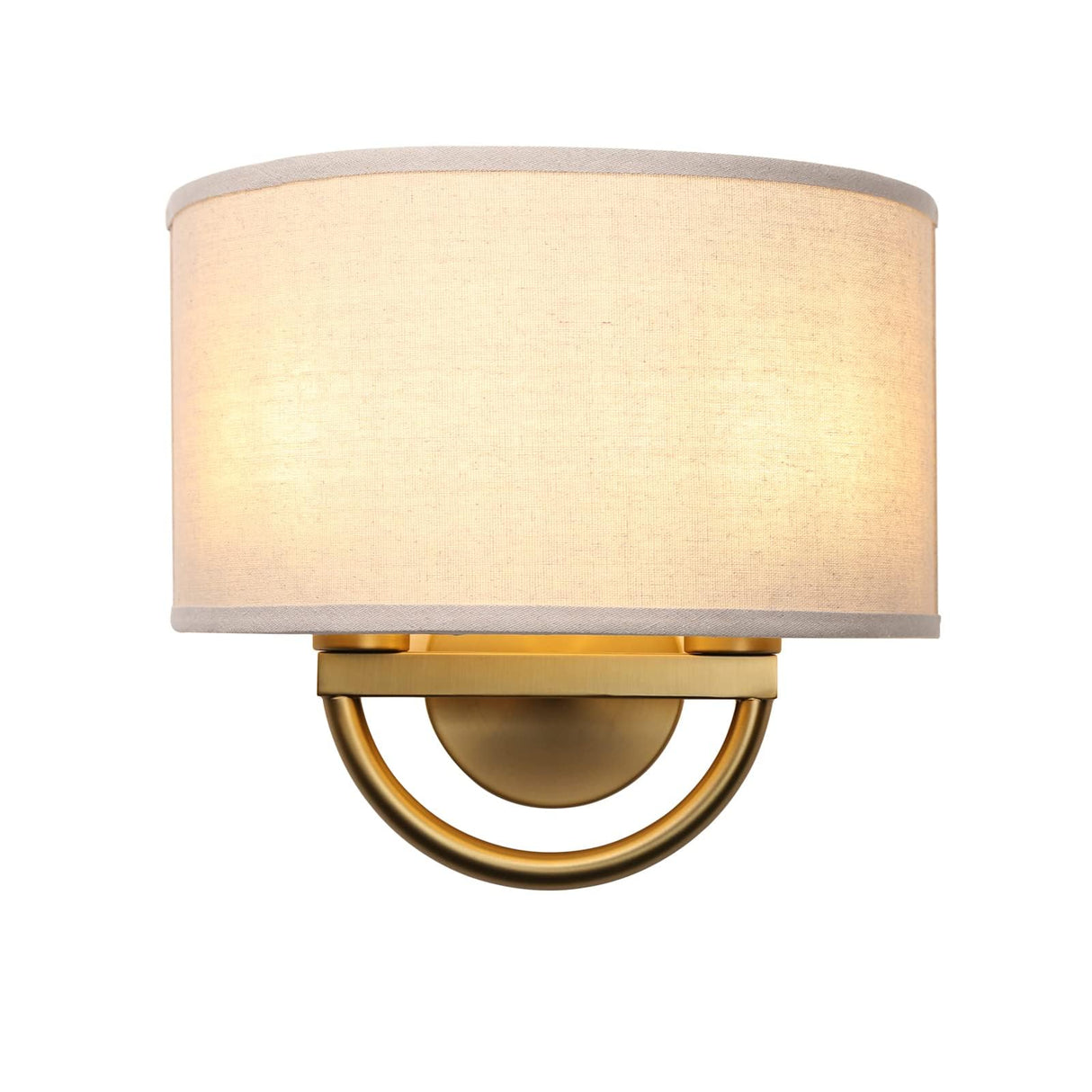 Industrial 2-Lights Wall Sconce Fixtures with Linen Fabric Shade, Double Wall Light