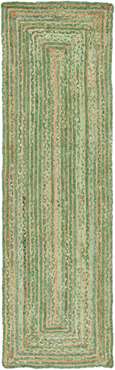 Cape Cod Collection Area Rug - 9' x 12', Beige & Multi, Handmade Boho Braided Jute