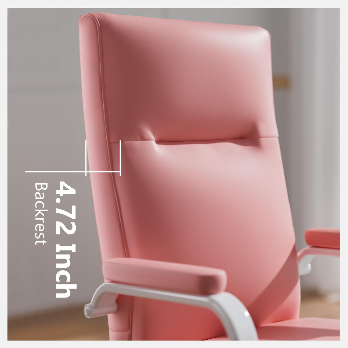 Pink Office Desk Chair with Memory Foam & Lumbar Support