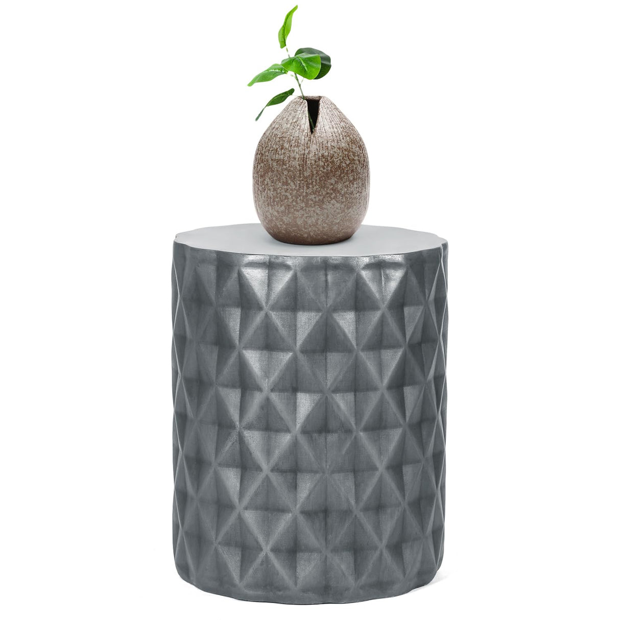 Outdoor Accent Table, 13" W Hourglass Shaped Outdoor Side Table for Patio