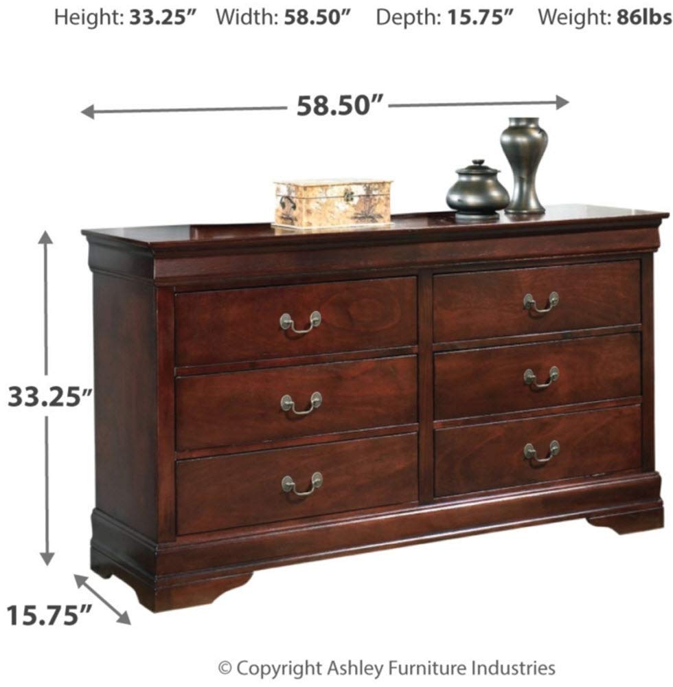 Alisdair Traditional 6 Drawer Dresser, Dark Brown