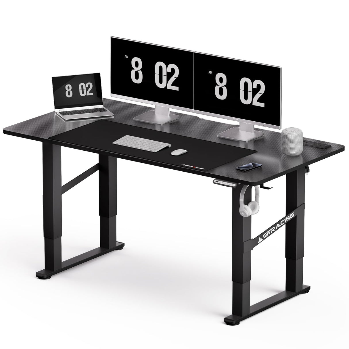 4 Legs Standing Desk with Dual Motor, 55 x 28 Inch Adjustable Height Desk