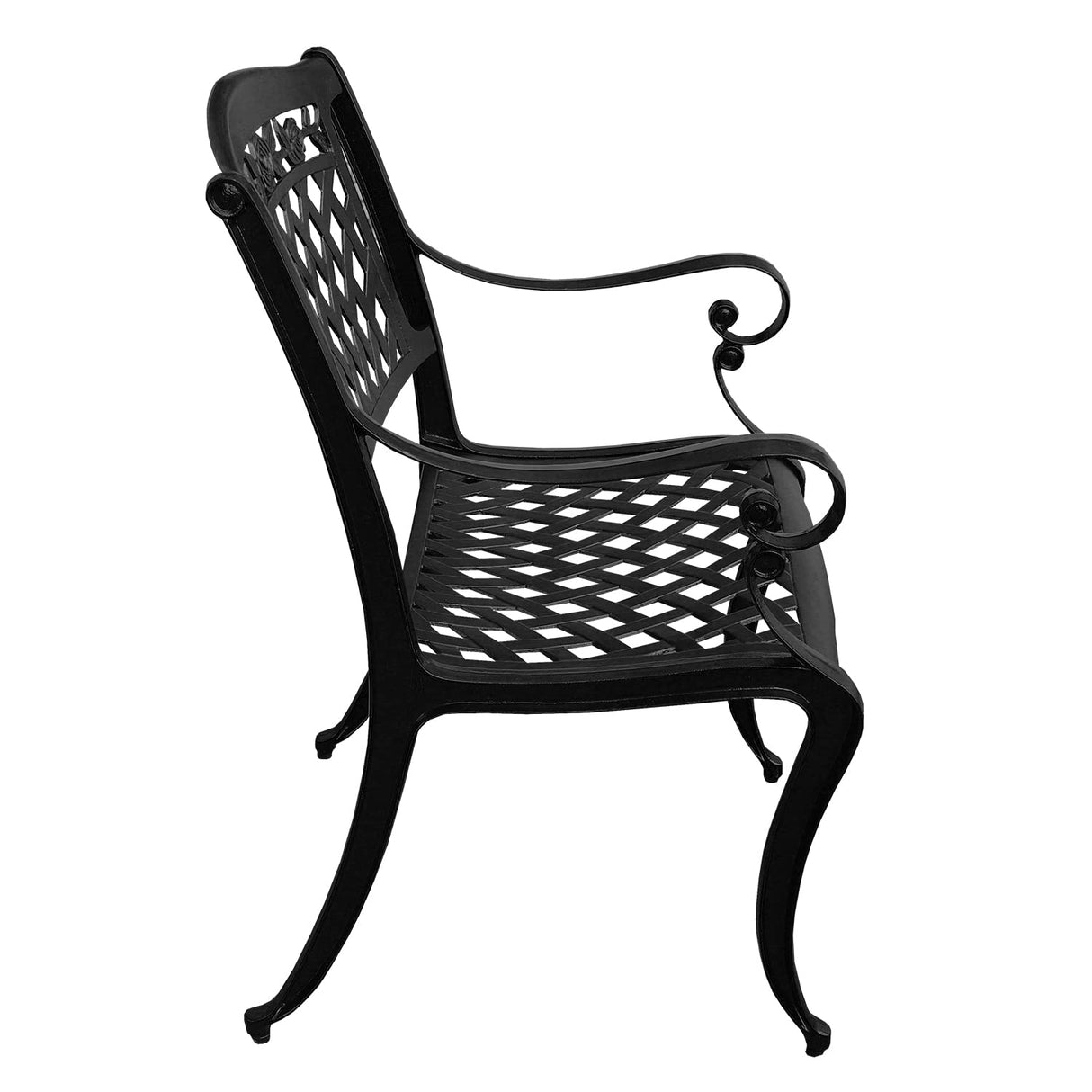 Modern Outdoor Mesh Lattice Aluminum 95-in Black Large Eight Arm Chairs Rectangular