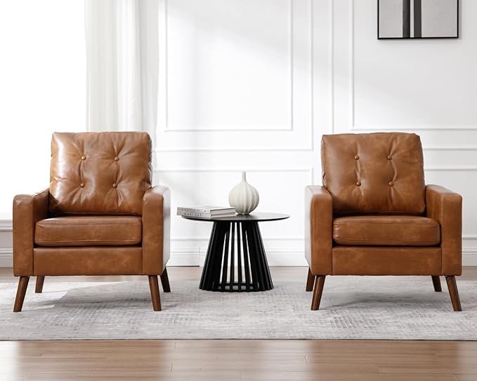 StoneCraft Arlo Tufted Accent Armchair – PU Leather