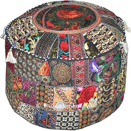 Traditional India Indian Patchwork Pouf Cover Indian Living Room Pouf