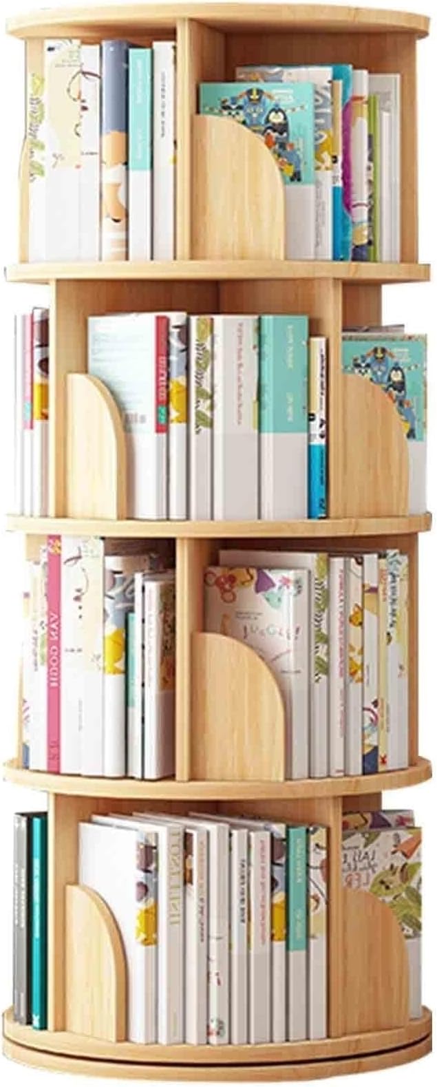 4-Tier Floor-to-Ceiling Simple Shelf Multi-Functional Rotating Bookshelf