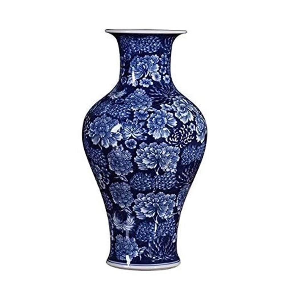 Vases for Flowers Hand-Painted Blue and White Porcelain Vases