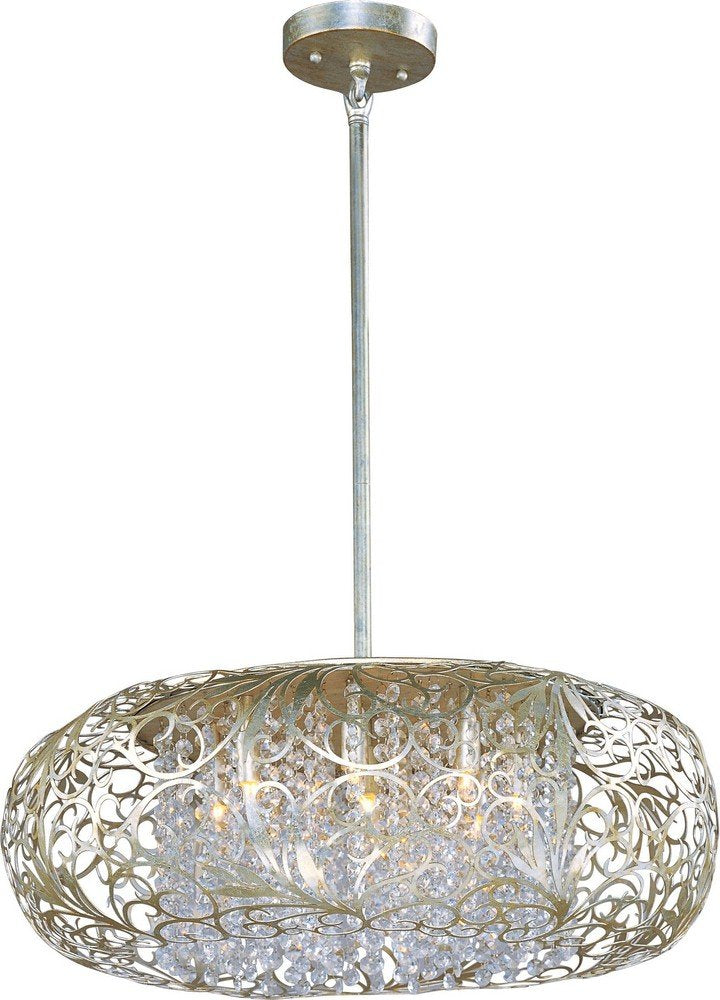 Arabesque-Nine Light Pendant in Crystal style-24 Inches Wide by 12 inches high-Golden Silver