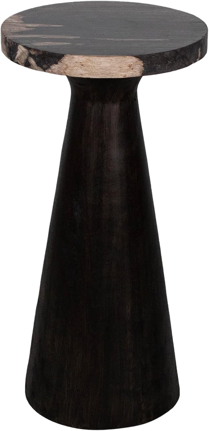 Indigo Road by Egypt Sherrod Kayu Petrified Wood Pedestal Side Table Brown