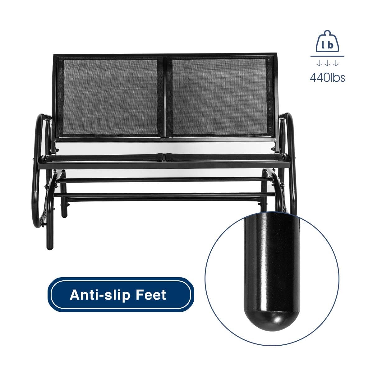 Outdoor Glider Bench for Outside Patio Gliders Porch Glider Swing Loveseat