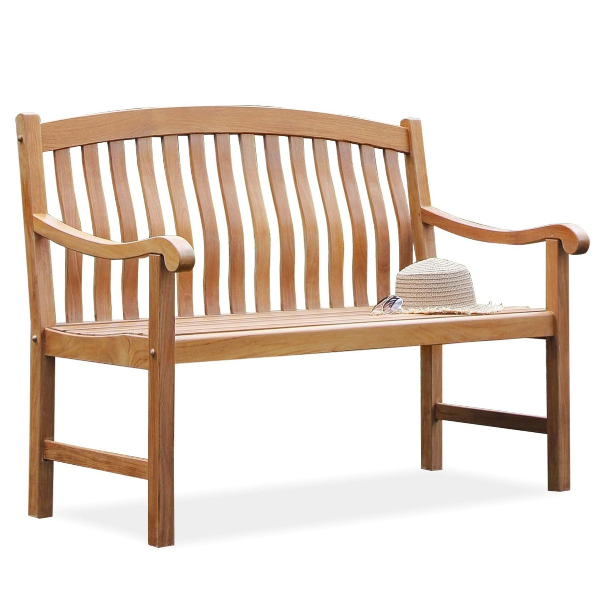 Outdoor Garden Bench for Patio Furniture, 4-Foot, Arie/Natural Teak