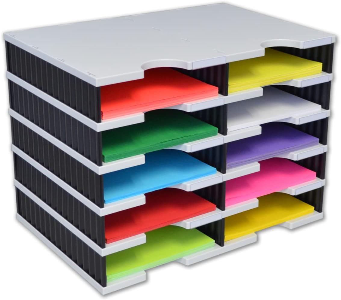 Office TierDrop Literature Organizer/Forms Mailroom Classroom Sorter, 10-Compartments