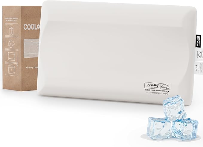 Memory Foam Pillows Queen Size Set of 2, Contour Cooling Cervical Pillow