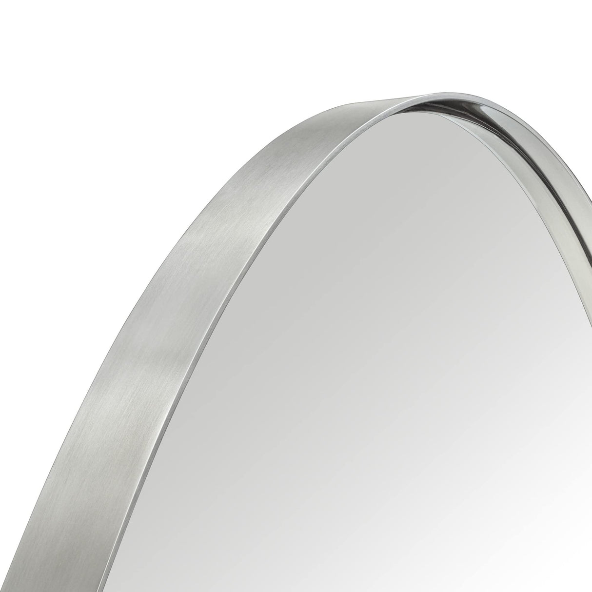 Brushed Nickel Metal Framed Bathroom Mirror