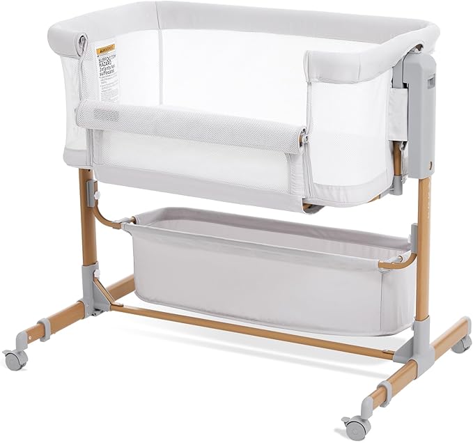 Baby Bassinet,Bedside Bassinet for Baby,3 in 1 Rocking Bassinet with Wheels and Mattress