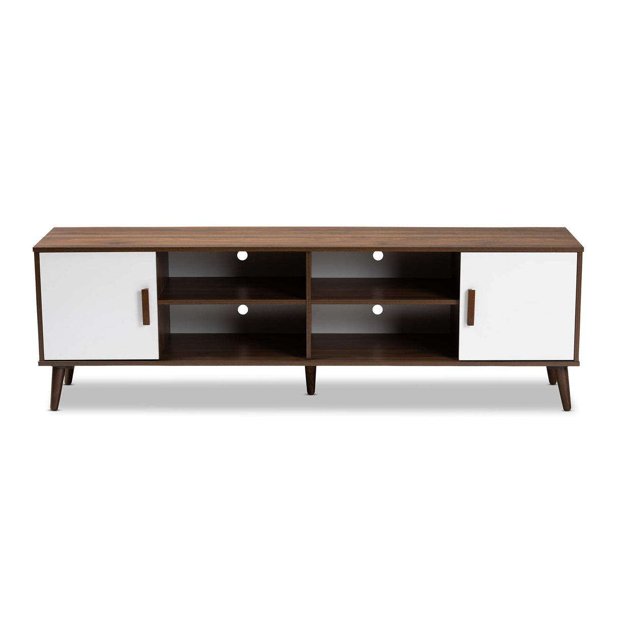 TV Stands, One Size, Walnut/White
