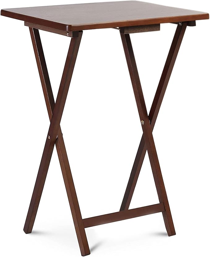 Black Wooden Folding TV Tray Tables - Portable Snack Table Set (2–10 pcs)