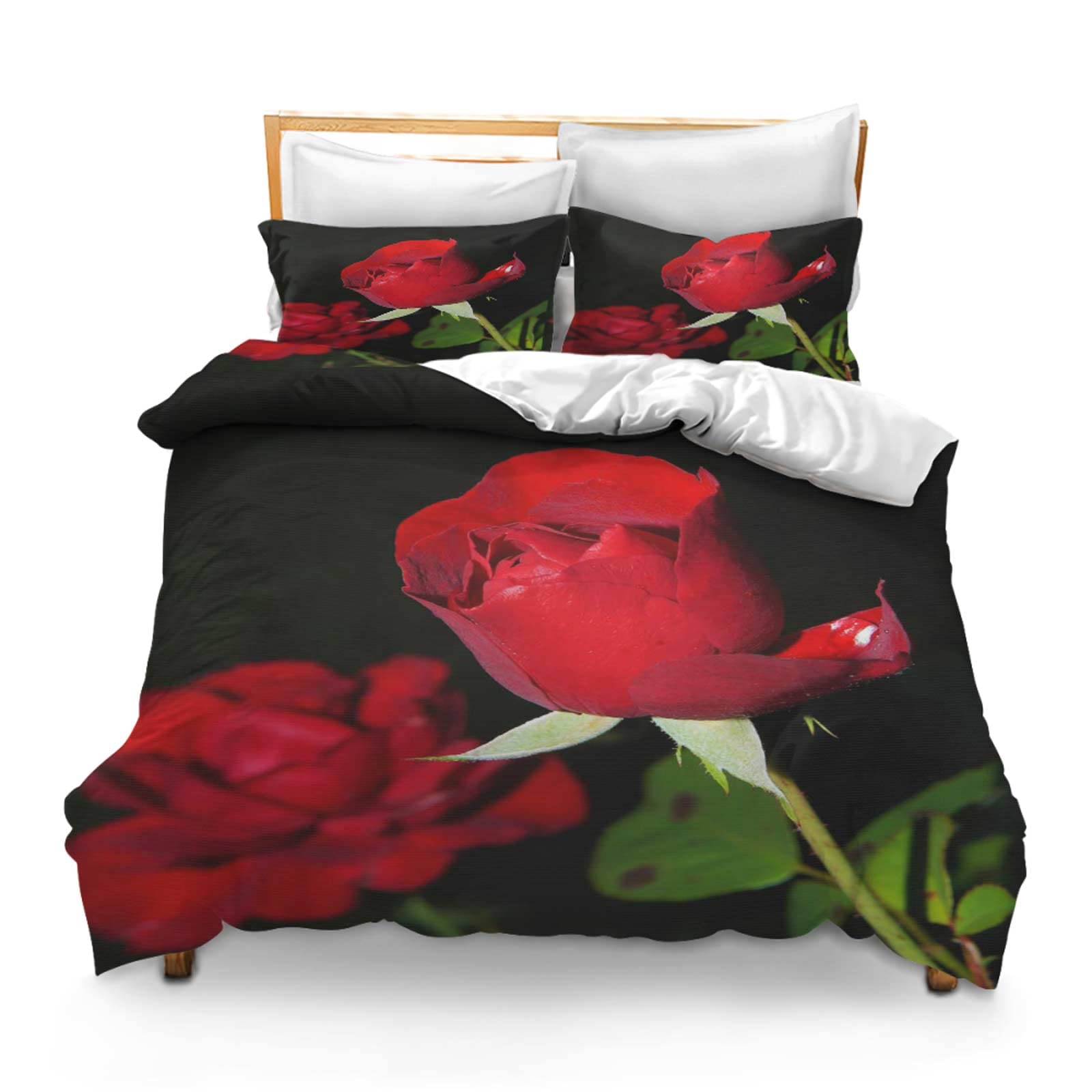 Printed Comforter Cover Set Twin Rose Bedspread Room Decor for Kids Boys and Girls