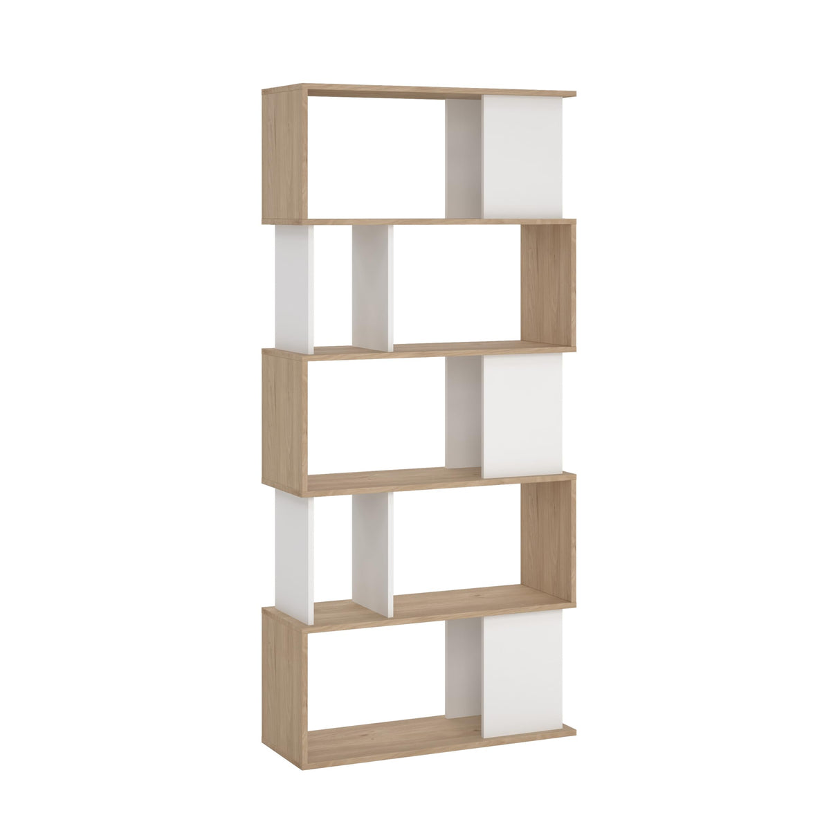Modern Bookcase, Display Shelf and Decorative Room Divider with 7 Fixed Storage Shelves