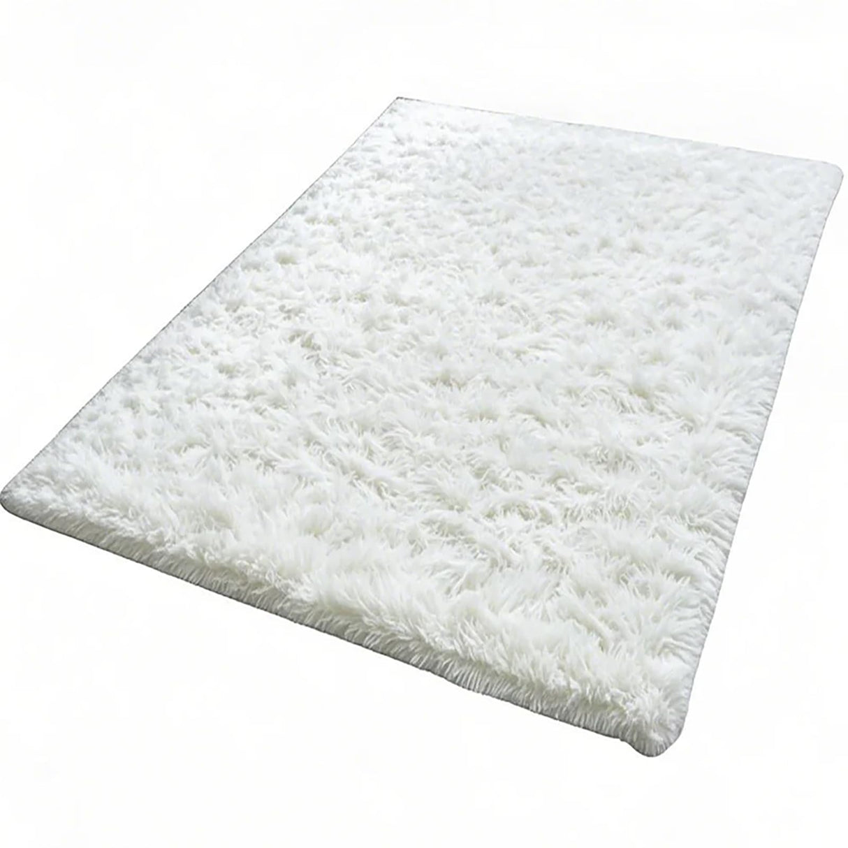 White Fluffy Shaggy Area Rug 5x10ft - Photography Studio Floor Mat