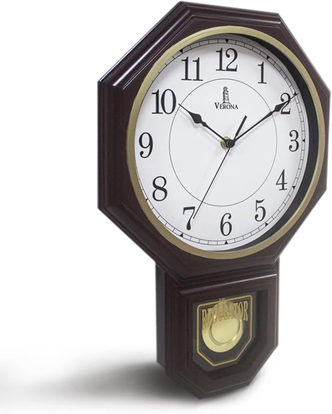 Wall Clock Battery Operated - Wooden Hanging Grandfather Wall Clock