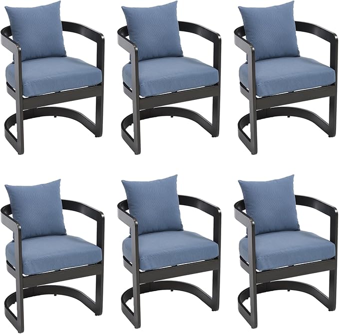 Patio Dining Chairs Set of 2, Modern Outdoor Dining Chairs with Cushions & Backrest