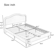 JIJIWANG Queen Size Velvet Upholstered Smart LED Bed Frame with Adjustable Height Headboard,No Box Spring Needed,Easy Assembly,Pink