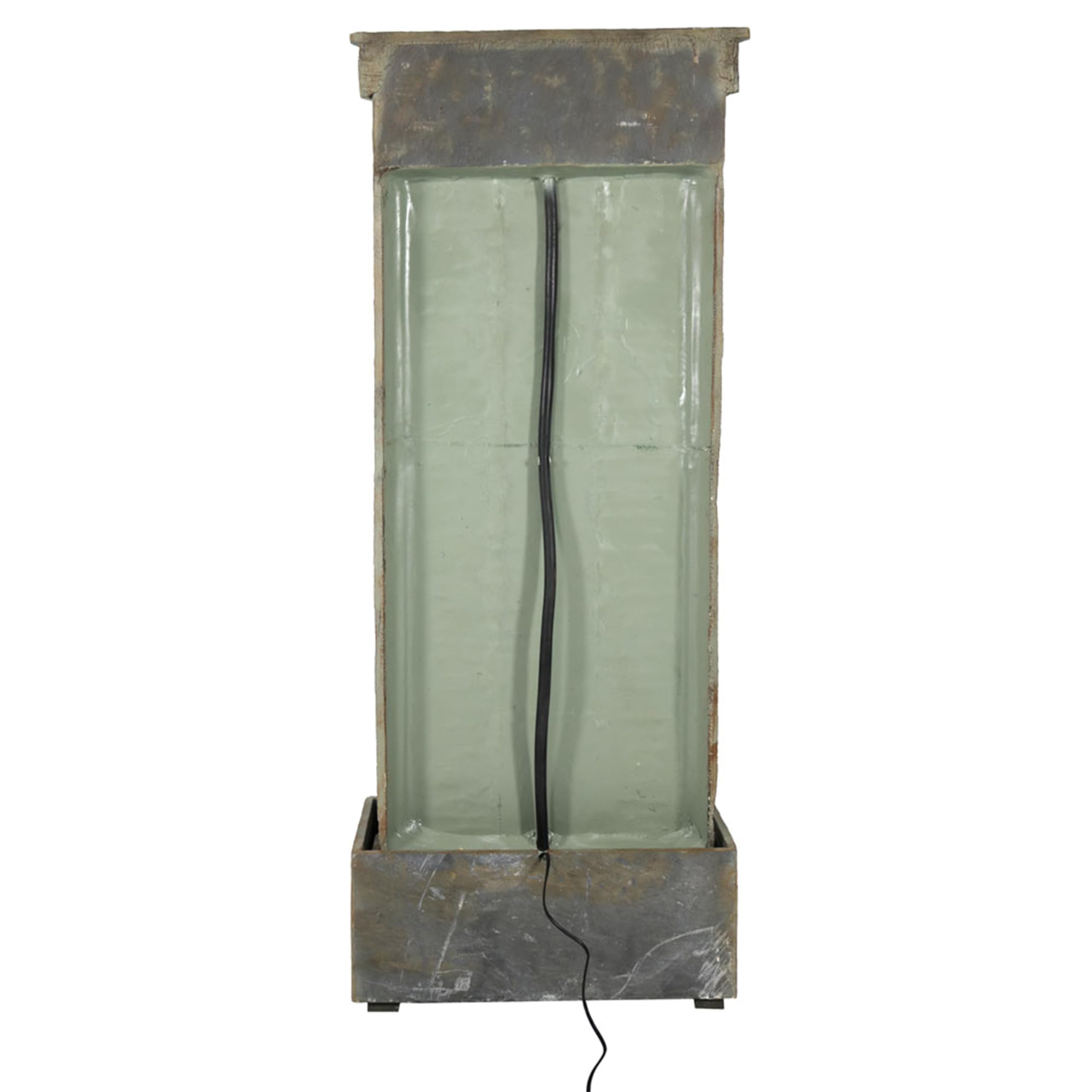 Rippled Slate 48-inch Outdoor Water Fountain - Outdoor Water Feature with LED Light