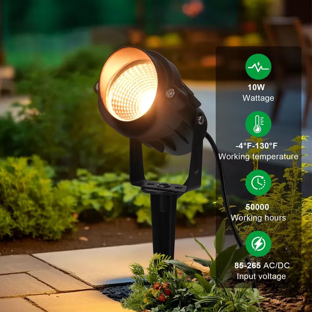 Outdoor Landscape Lighting: 18 CoB LEDs IP65 Waterproof Landscape Lights