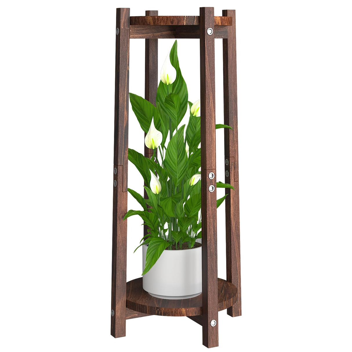Tall 2-Tier Wooden Plant Stand – Indoor & Outdoor Corner Shelf